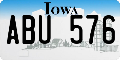 IA license plate ABU576