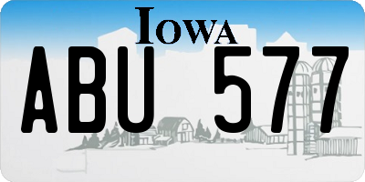 IA license plate ABU577