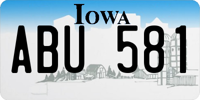 IA license plate ABU581