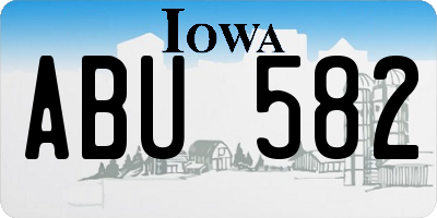 IA license plate ABU582