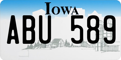 IA license plate ABU589
