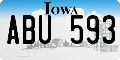 IA license plate ABU593