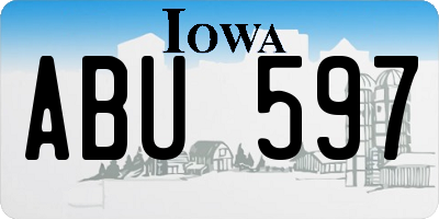 IA license plate ABU597
