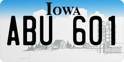 IA license plate ABU601