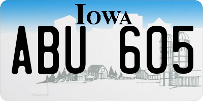 IA license plate ABU605