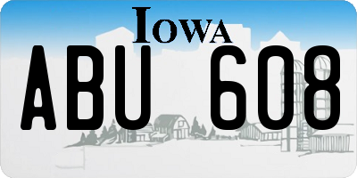 IA license plate ABU608
