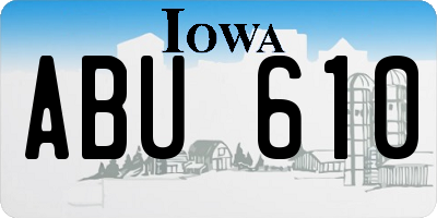 IA license plate ABU610