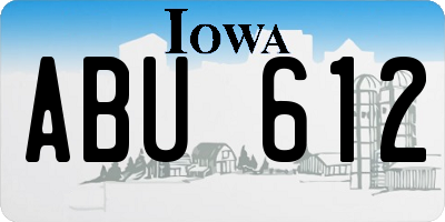 IA license plate ABU612