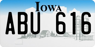 IA license plate ABU616