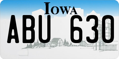 IA license plate ABU630