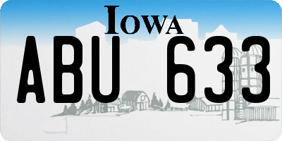 IA license plate ABU633