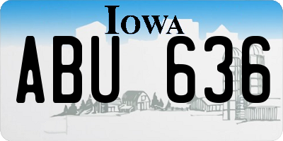 IA license plate ABU636