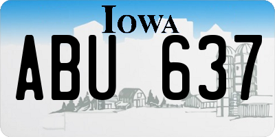 IA license plate ABU637