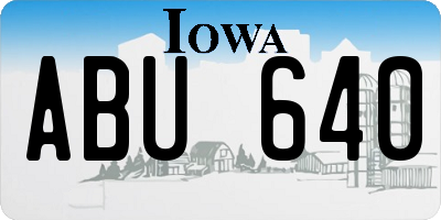 IA license plate ABU640
