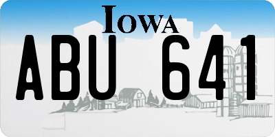 IA license plate ABU641