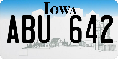 IA license plate ABU642