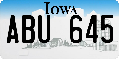 IA license plate ABU645