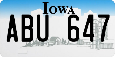 IA license plate ABU647