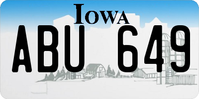IA license plate ABU649