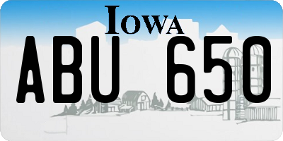 IA license plate ABU650