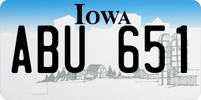 IA license plate ABU651