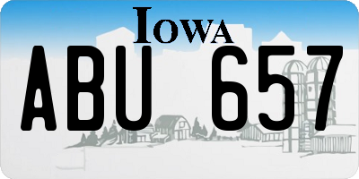 IA license plate ABU657