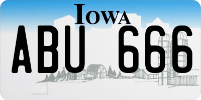 IA license plate ABU666