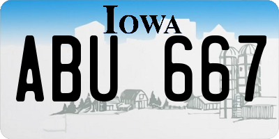 IA license plate ABU667