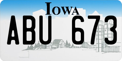 IA license plate ABU673