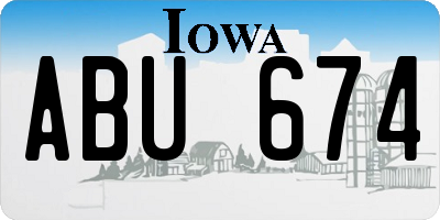 IA license plate ABU674