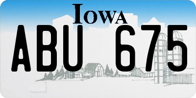 IA license plate ABU675