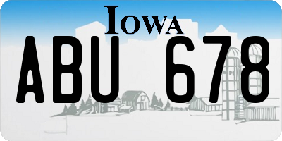 IA license plate ABU678