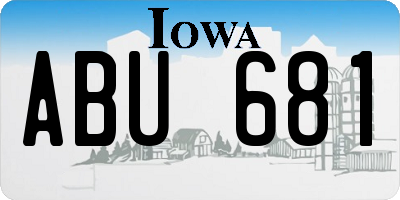 IA license plate ABU681