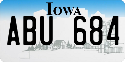 IA license plate ABU684