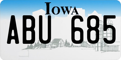 IA license plate ABU685