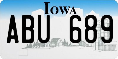 IA license plate ABU689