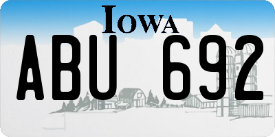 IA license plate ABU692