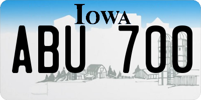 IA license plate ABU700