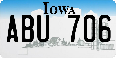 IA license plate ABU706
