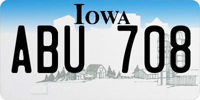 IA license plate ABU708