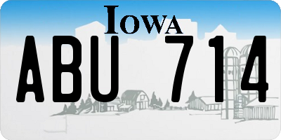 IA license plate ABU714