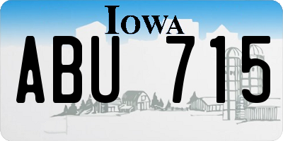 IA license plate ABU715