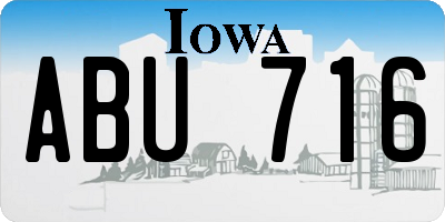 IA license plate ABU716