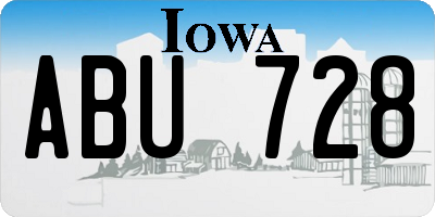 IA license plate ABU728