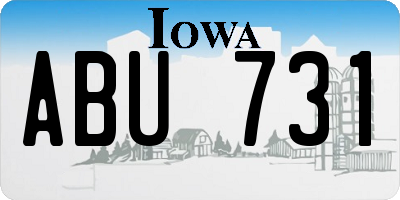 IA license plate ABU731