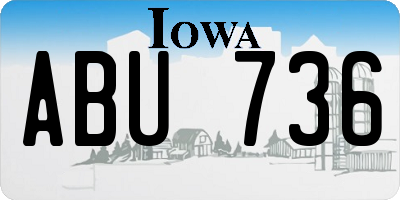 IA license plate ABU736