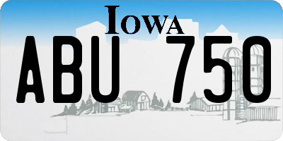 IA license plate ABU750