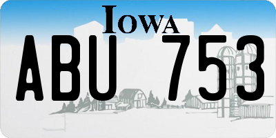 IA license plate ABU753