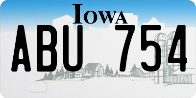 IA license plate ABU754