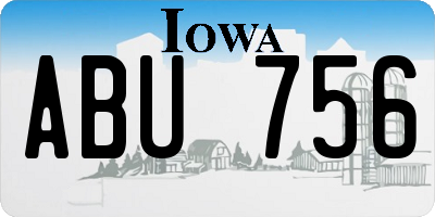 IA license plate ABU756